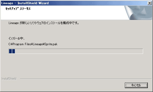 インストールが開始されます